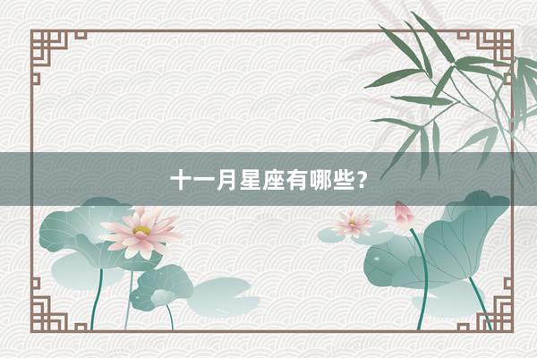 十一月星座有哪些？